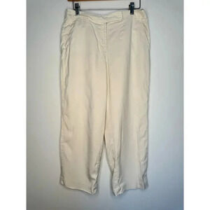 Tommy Bahama Womens Silk Cropped Pants Cream Quiet Luxury Preppy SIZE 8
